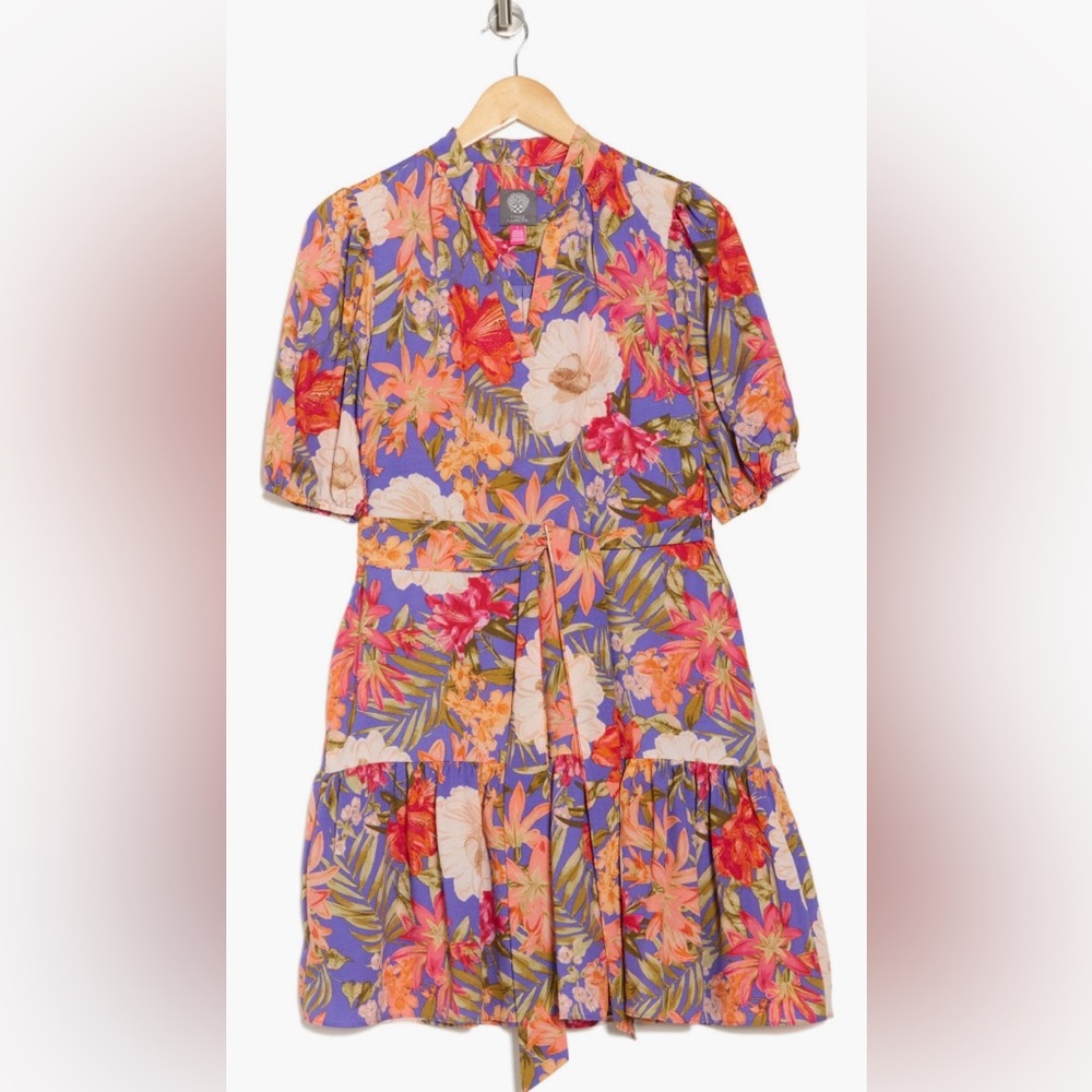 Vince Camuto Floral Puff Sleeve Dress